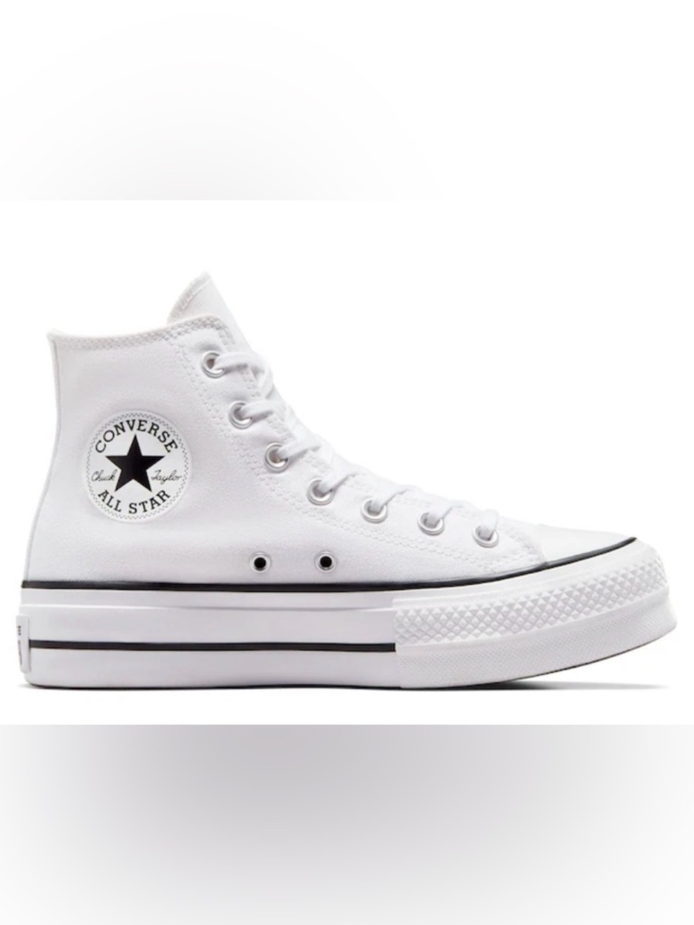 Converse Chuck Taylor All Star Lift Platform Hightop Shoes | White Black | 8 - Picture 3 of 8
